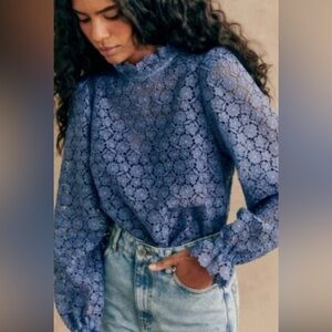 Sezane Jordyna Blouse Azul Blue - Size 36